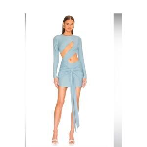 Revolve Atoir The Charles Mini bodycon cut out Dress in Heritage Blue  XS US 2